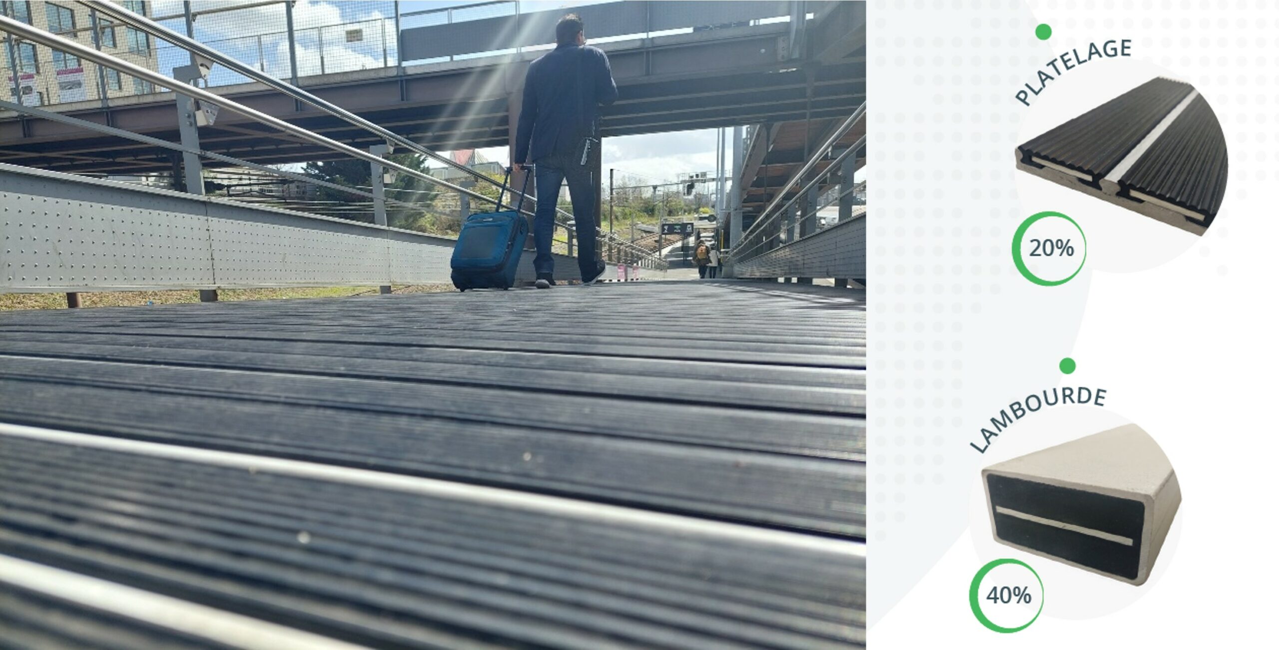 Illustration and detail of the RUBBY decking