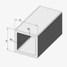 Dimensions of solid and hollow sections