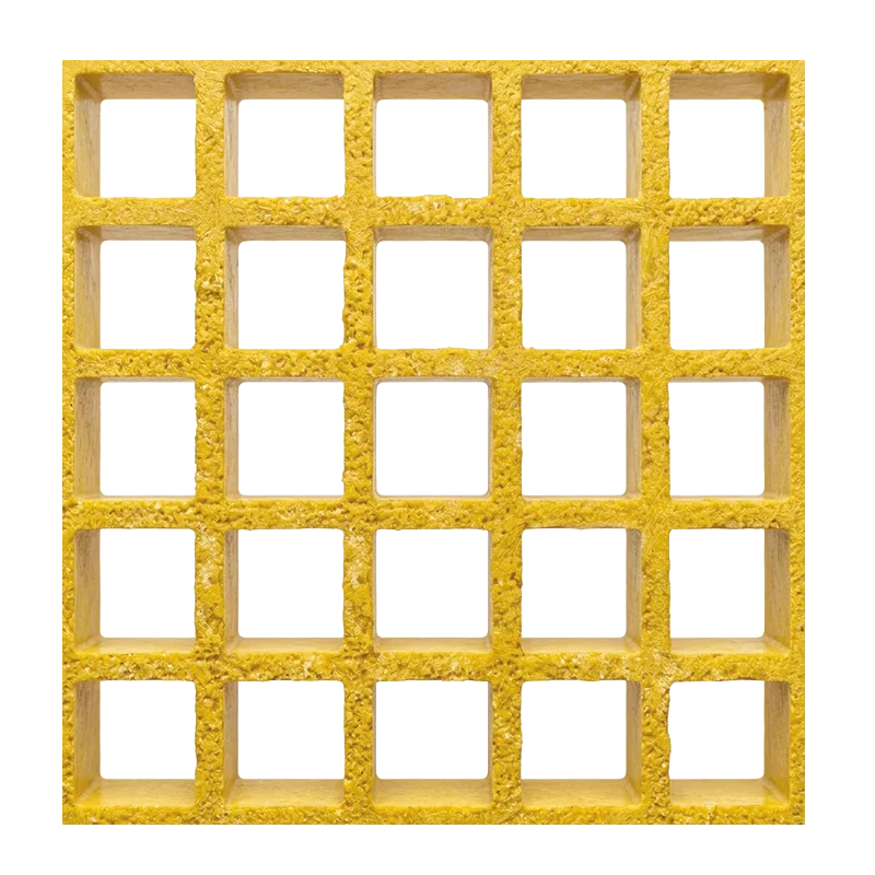 Yellow GRP pedestrian crossing grating