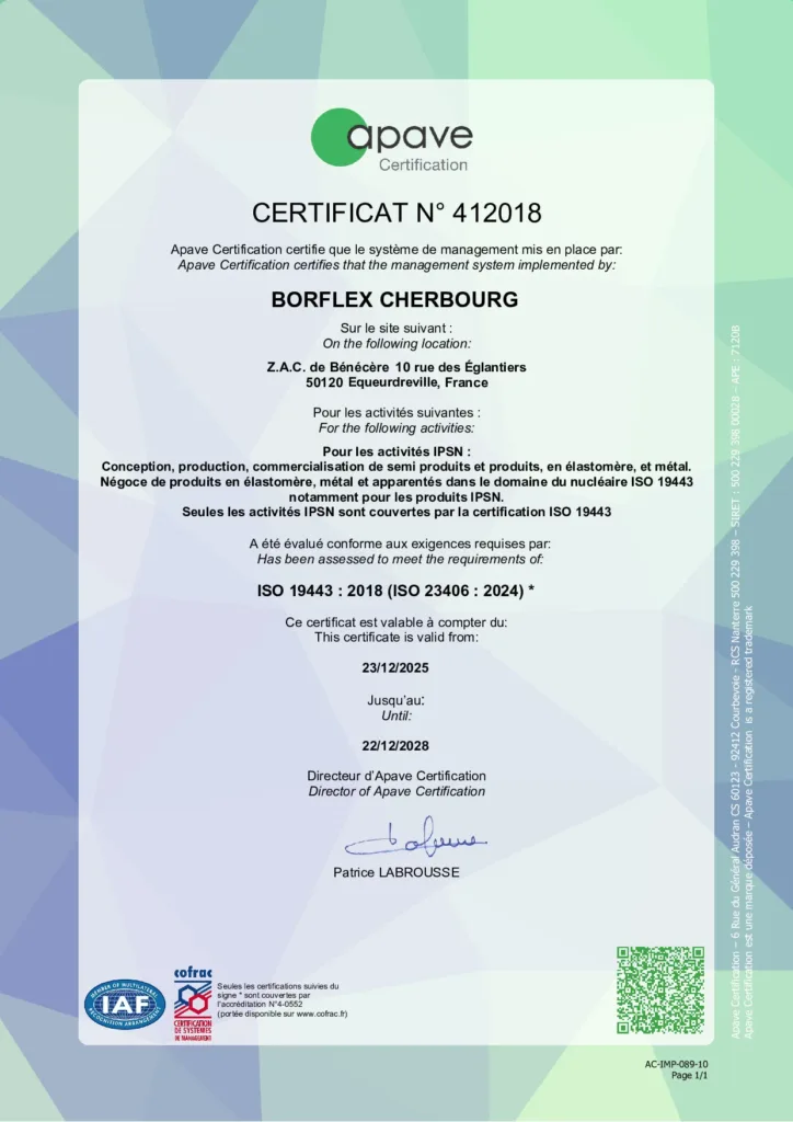 Certification ISO 19443