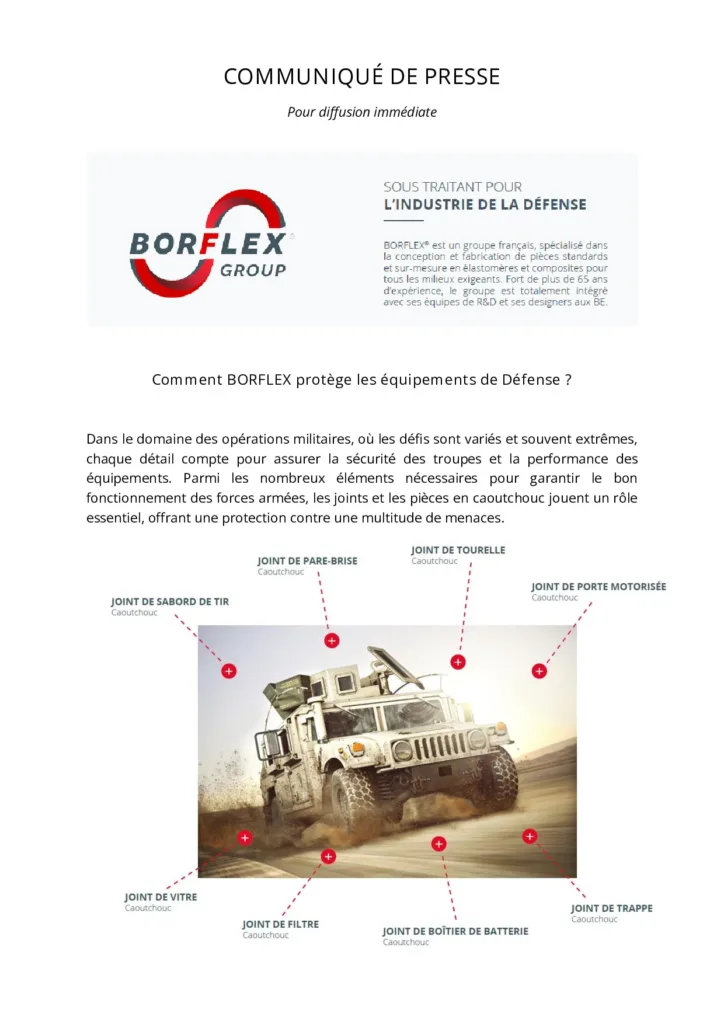 Comment BORFLEX protège les équipements de Défense ?