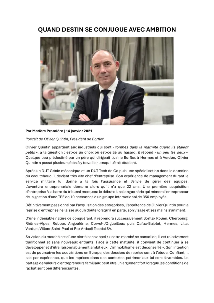 Quand destin se conjugue avec ambition