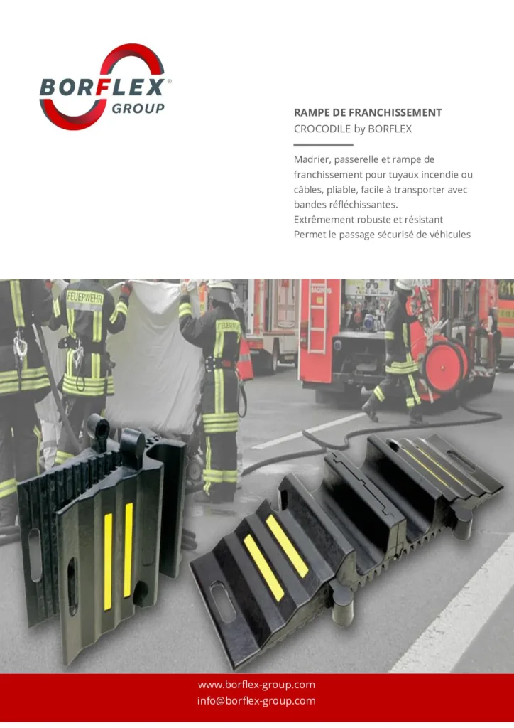 Rampe de franchissement pour tuyaux et câbles : CROCODILE by BORFLEX®