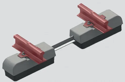 Bibloc sleepers with elastomeric pads